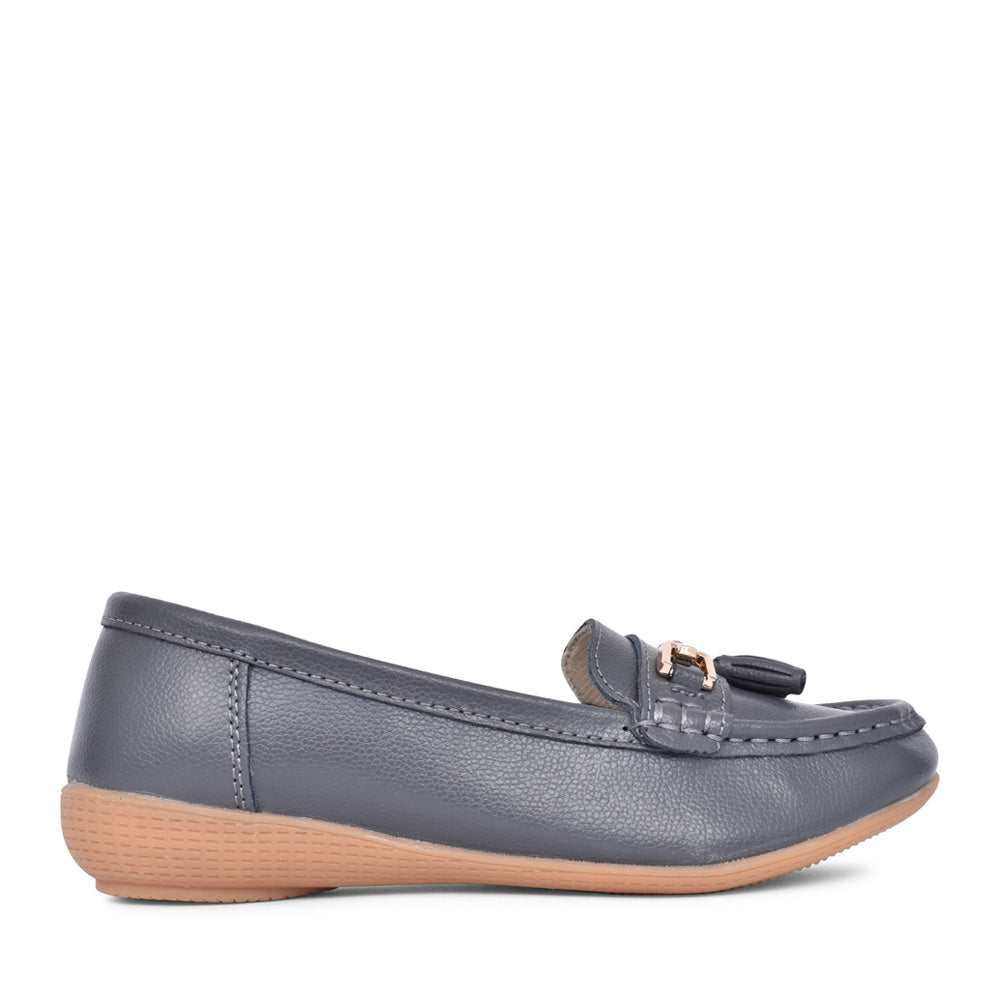 Ladies Nautical Slip-on Shoe In Slate