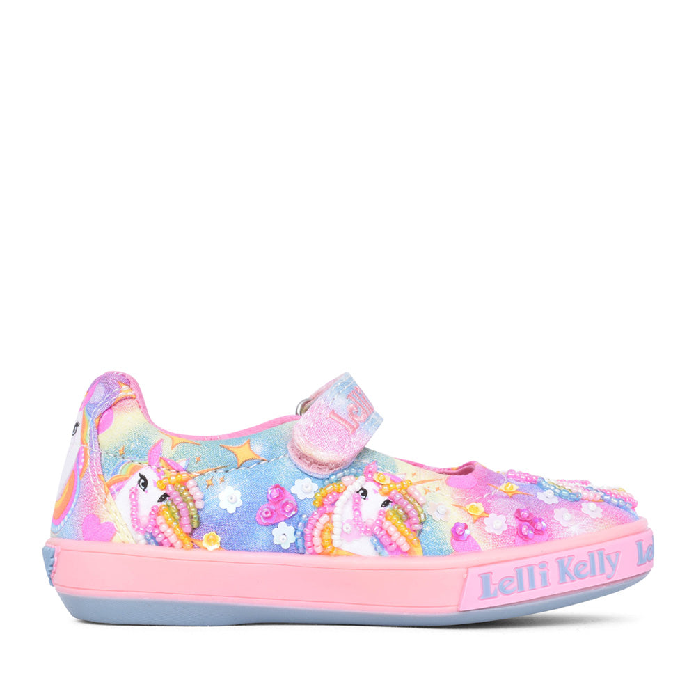 Girls Lk4154 Unicorn Mary-jane Shoe In Pink Multi