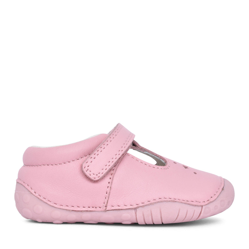 Girls Tumble Sugar Pink T-bar Velcro Shoe In Kids F Fit