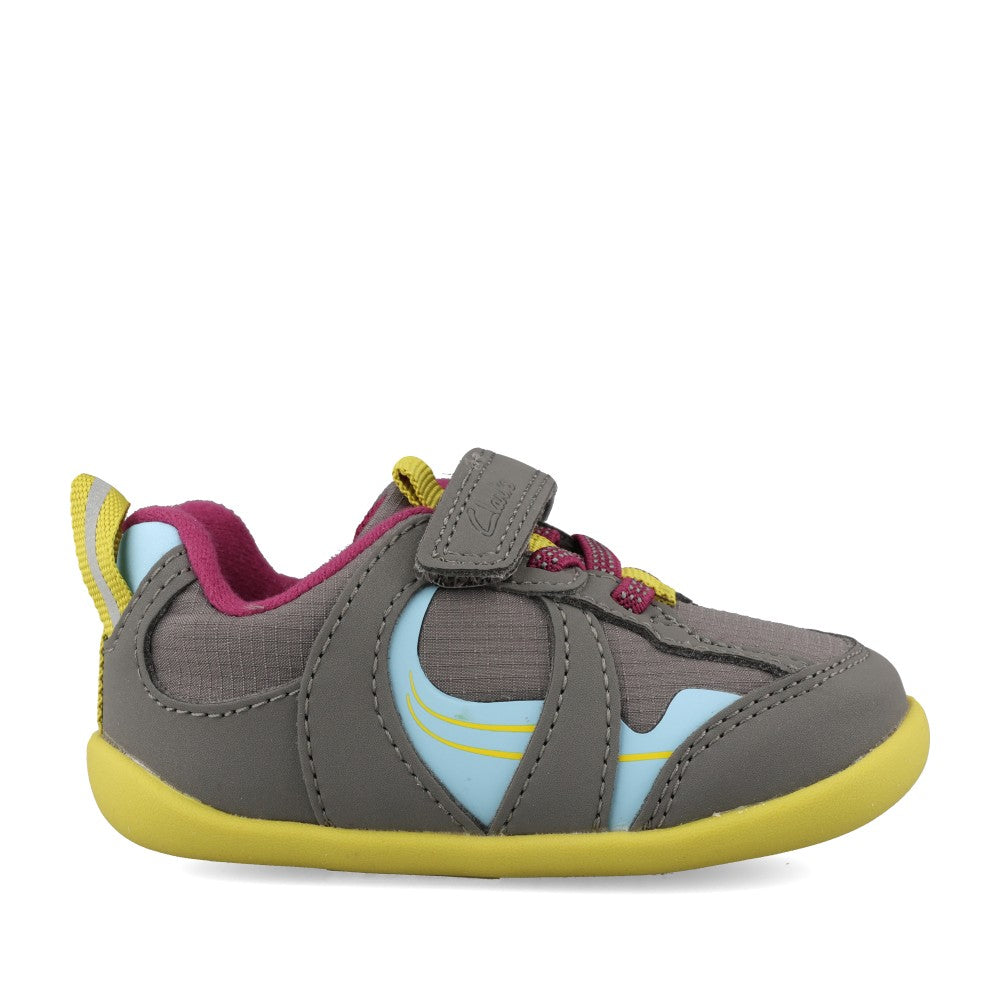 Boys Roamer Hero Dark Grey Combi Velcro Toddler Shoe In Kids G Fit