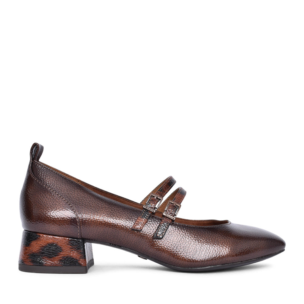 Ladies 1-22318 Low Heel Court Shoe In Brown