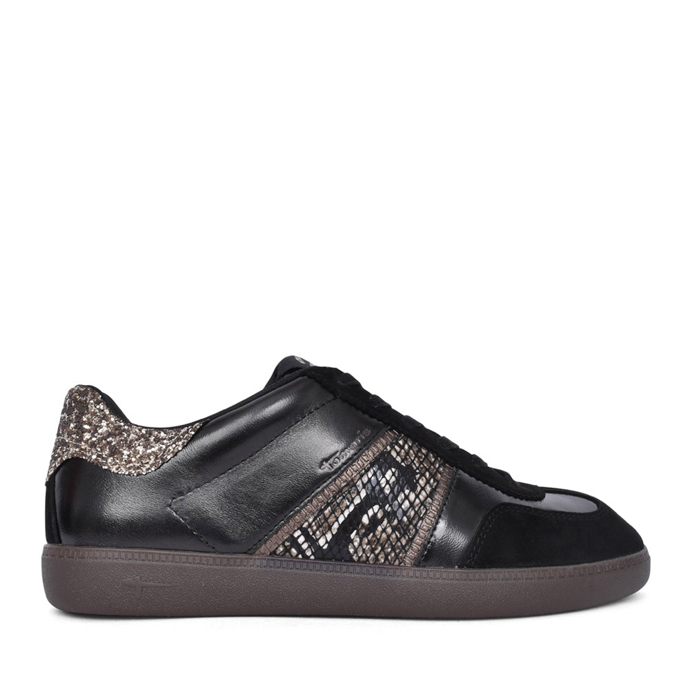 Ladies 1-23624 Laced Trainer In Black
