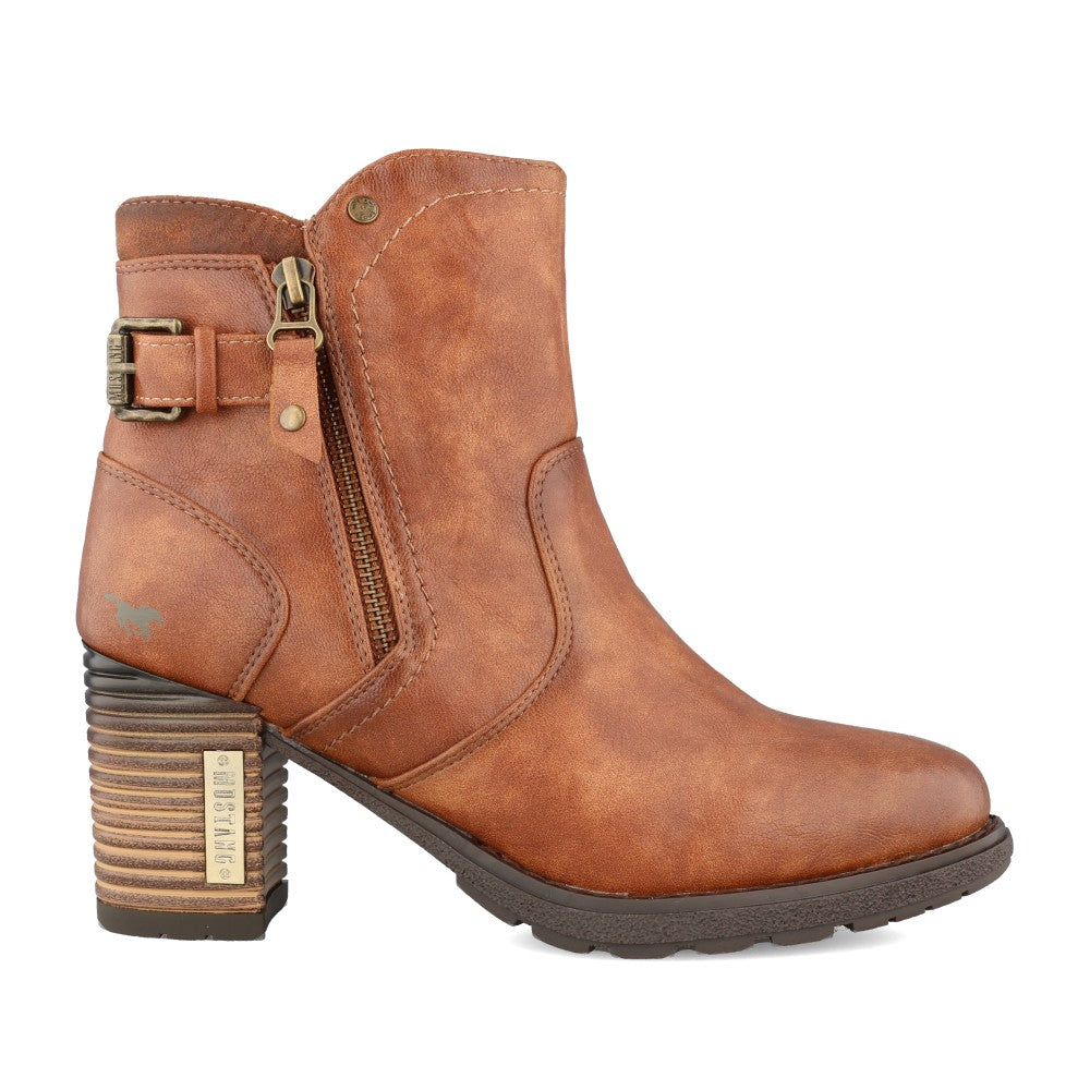 Ladies 182003 Heeled Ankle Boot In Cognac