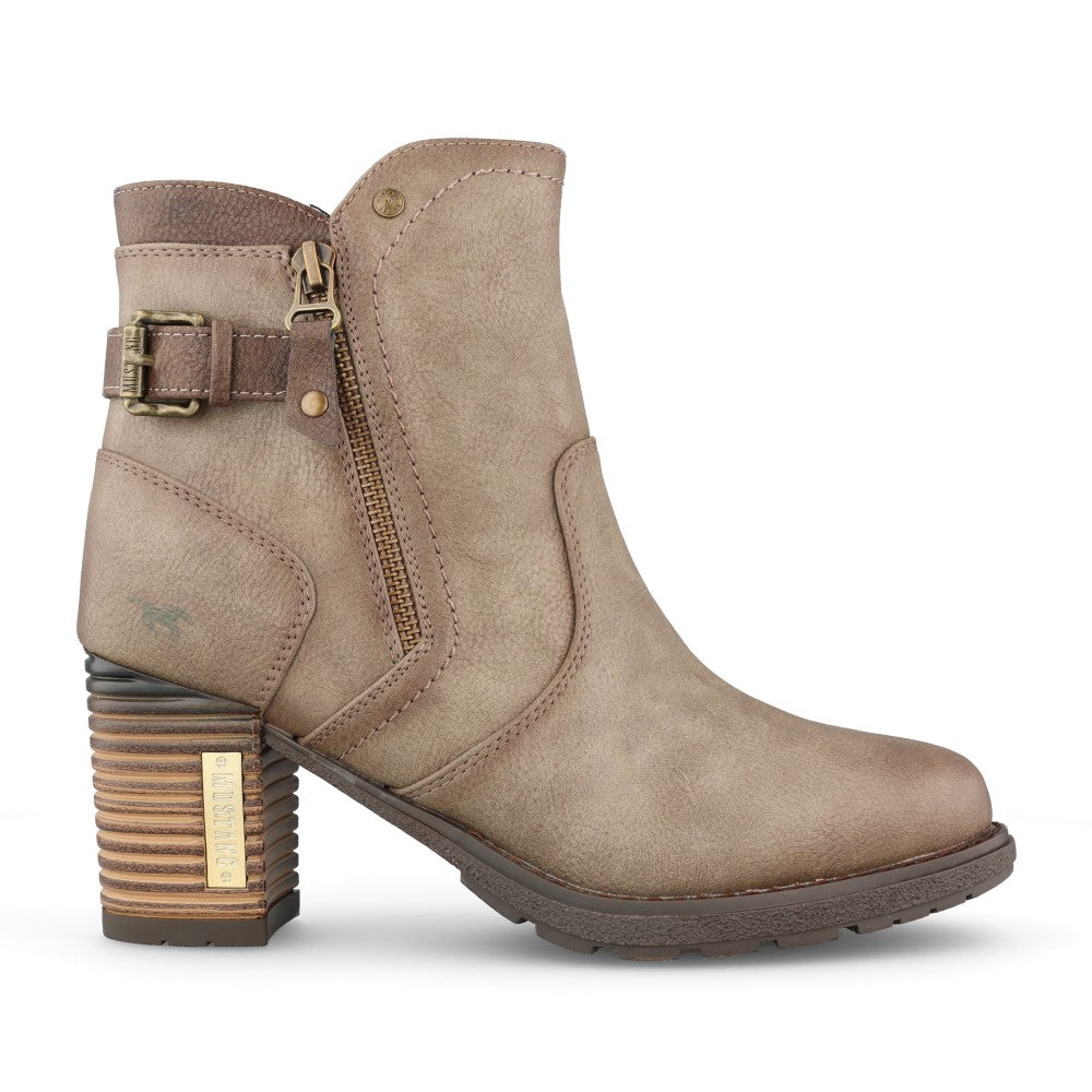 Ladies 182004 Heeled Ankle Boot In Grey