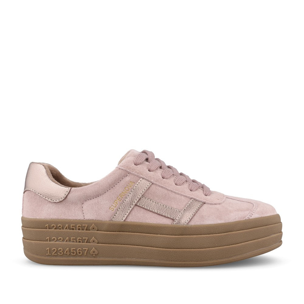 Ladies Sixty Eight Laced Trainer In Pink Daisy