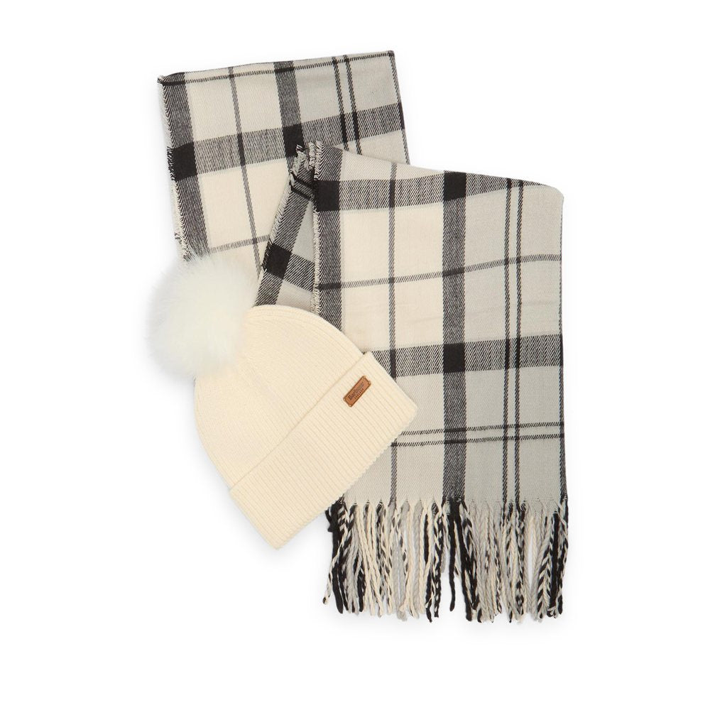 Ladies Dover Beanie & Hailes Scarf Gift Set In Cream
