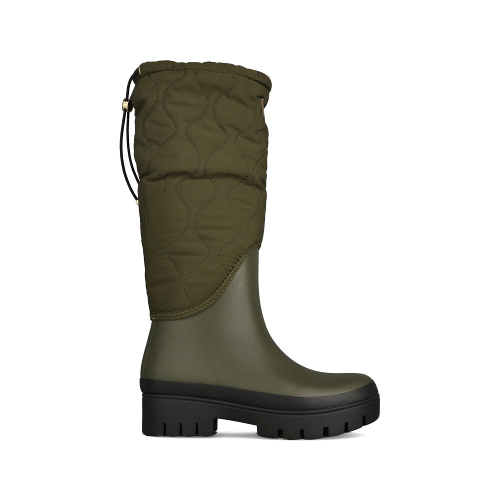Ladies Marnie Quilted Tall Welly In Olive