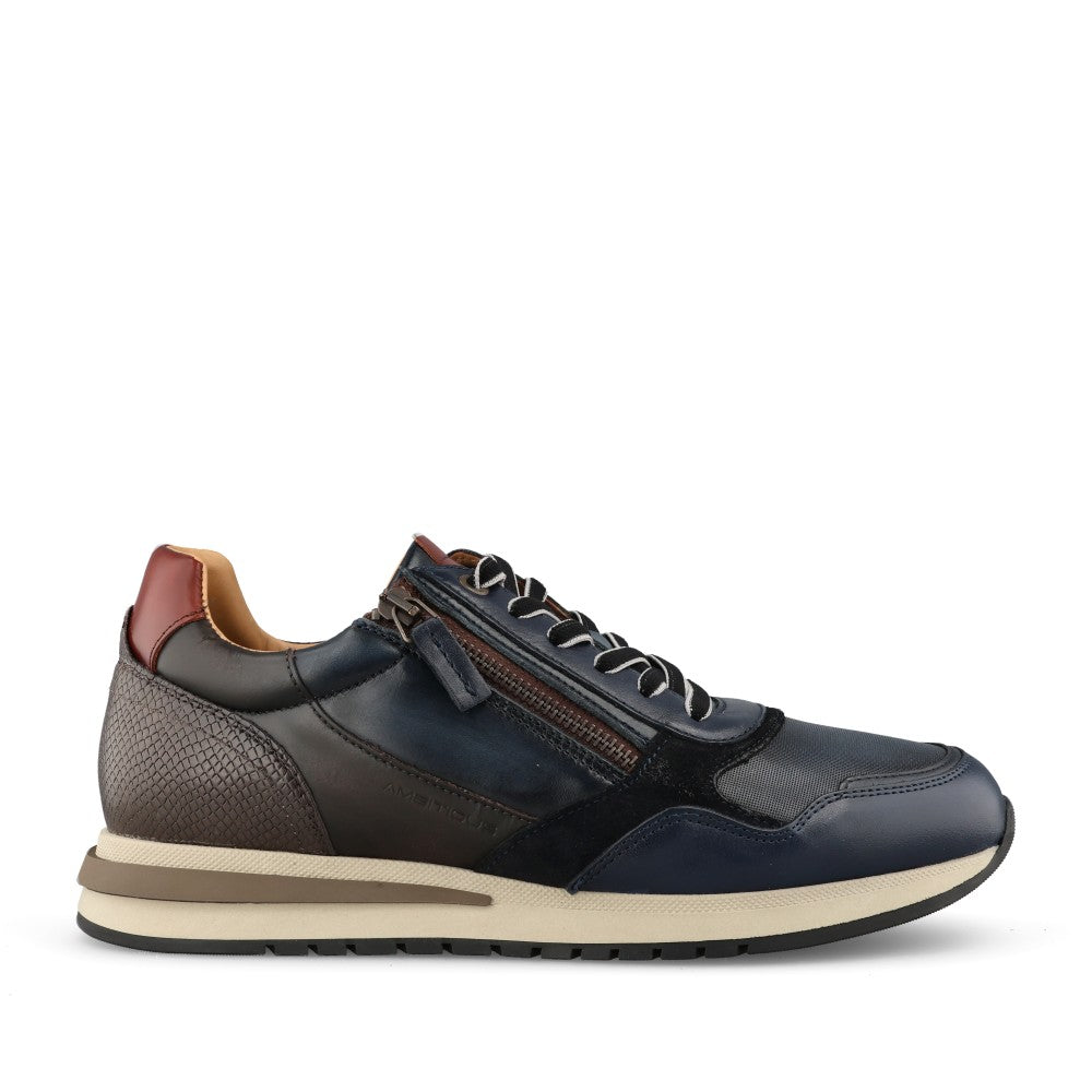 Mens 13719 Temple Laced Trainer In Navy