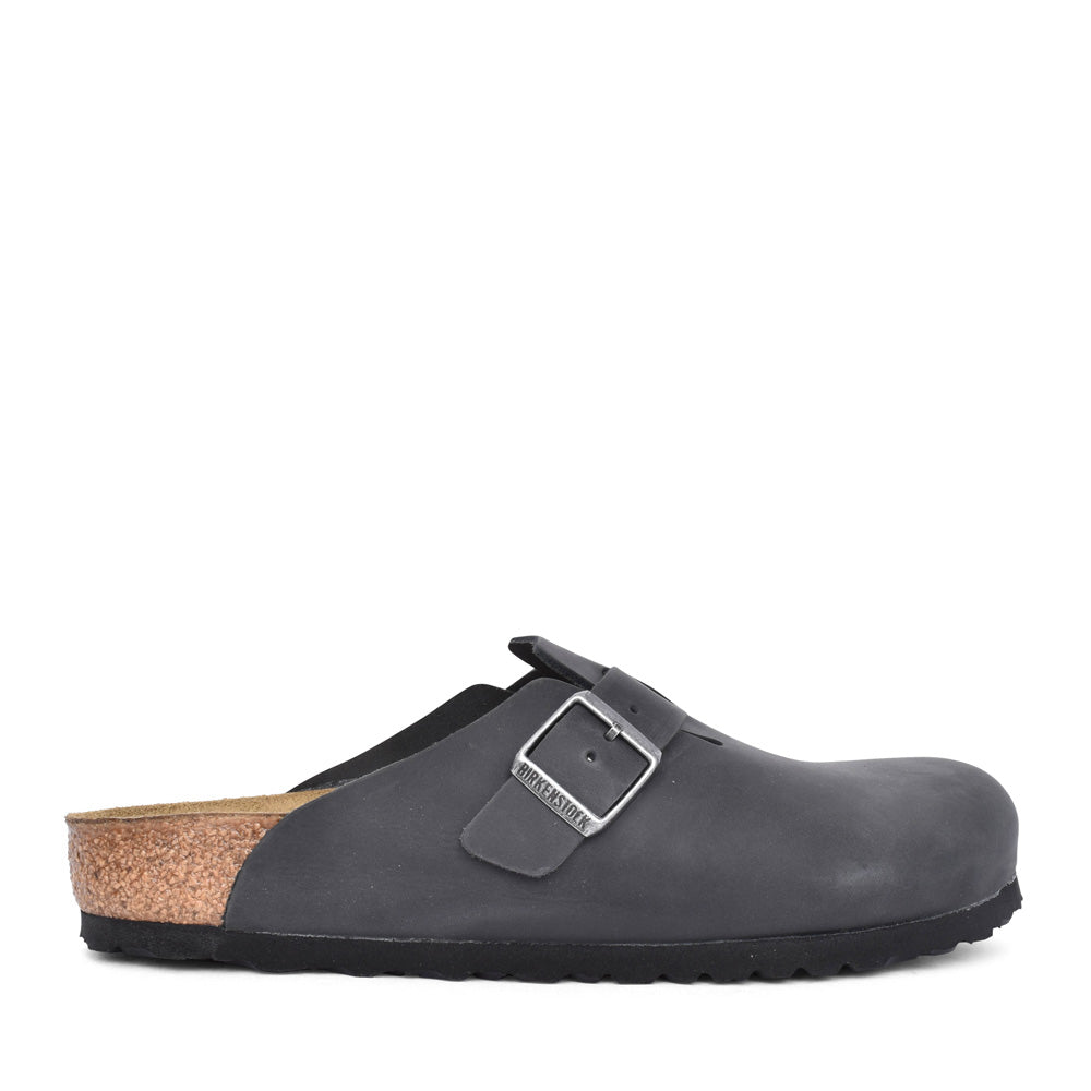 Mens 59461 Boston Oiled Leather Clog In Blk Leather