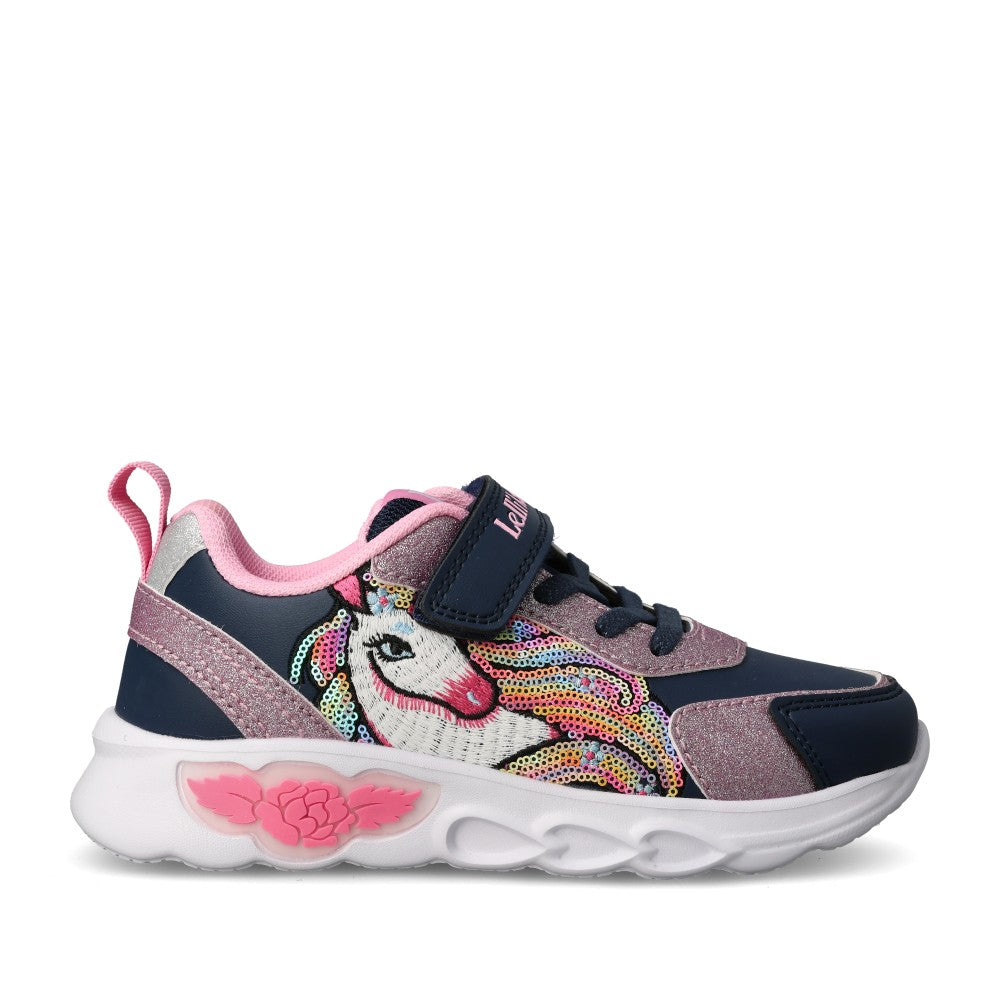 Girls Lk4452 Christina Velcro Trainer In Navy