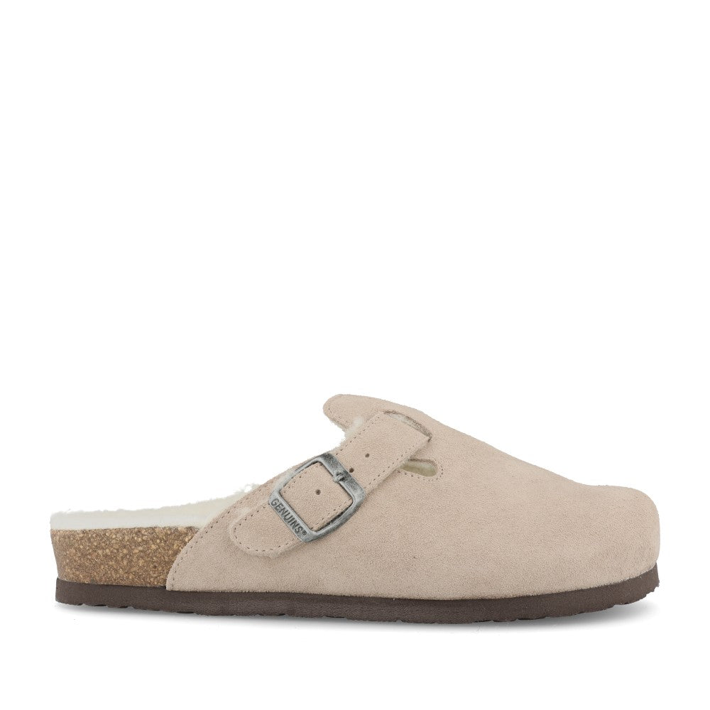 Ladies Riva G106602 Fleece Lined Mule In Taupe