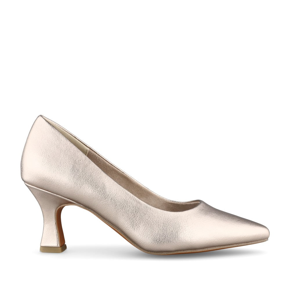 Ladies 2-22420 Medium Heel Court Shoe In Platinum