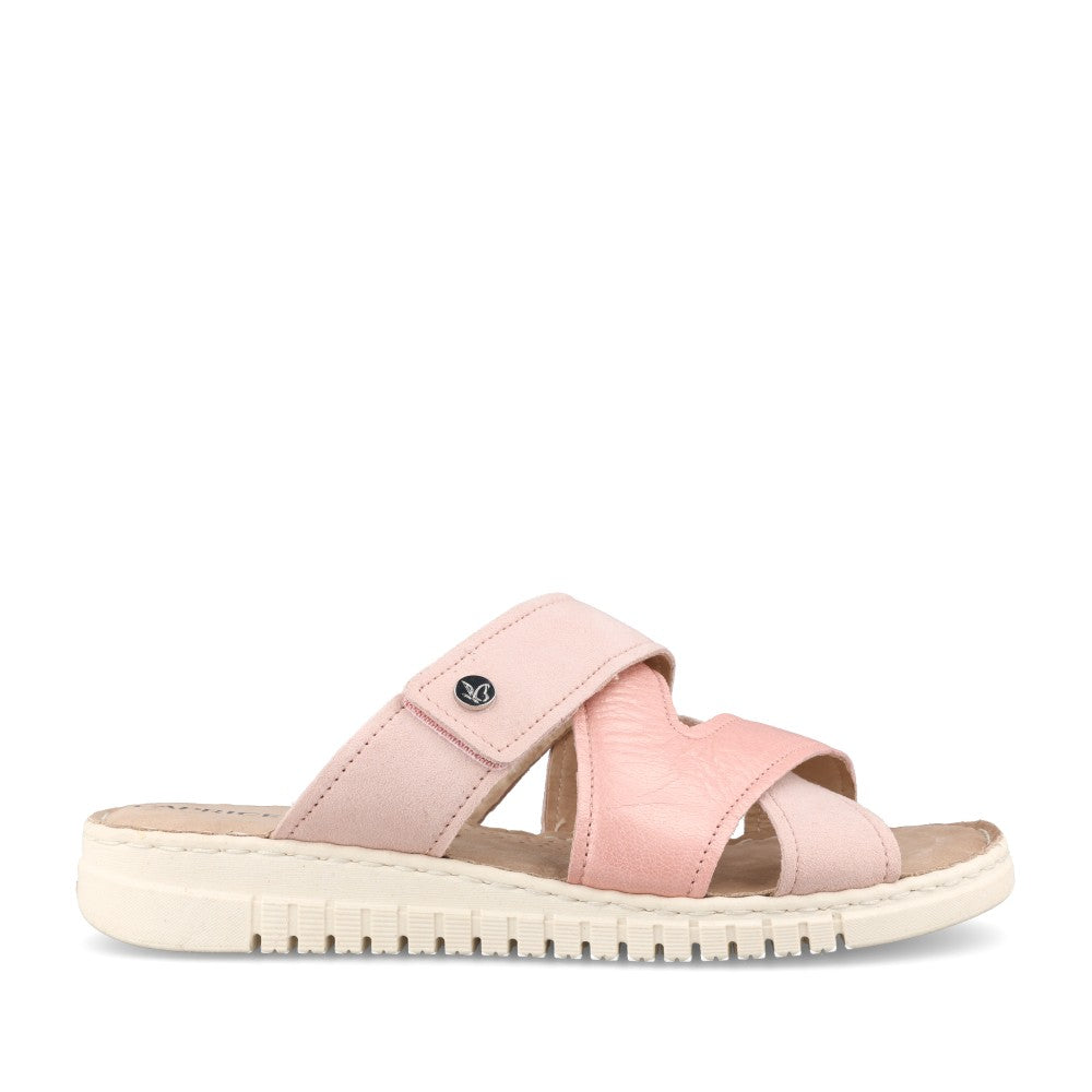 Ladies 9-27102 Velcro Mule In Rose