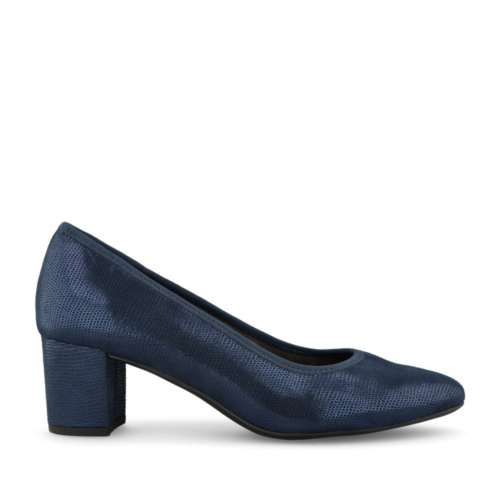 Ladies 8-22461 Mid Heel Court Shoe In Navy