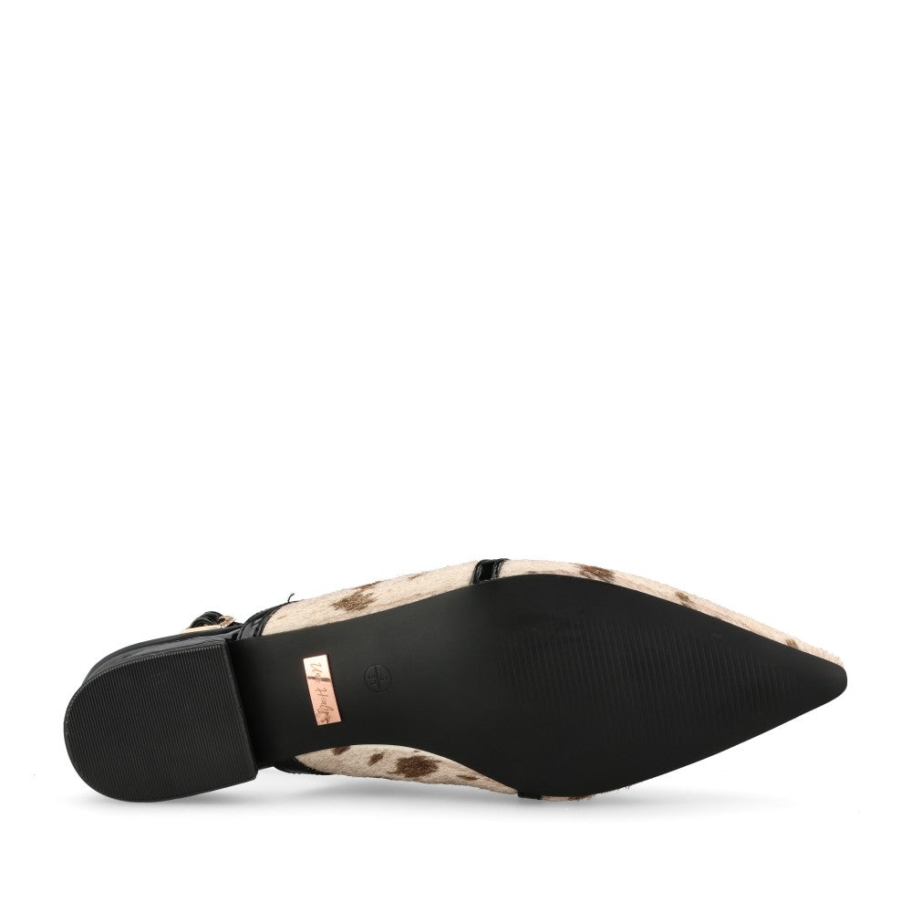 Ladies Watermelon Sling Back Shoe In Gold
