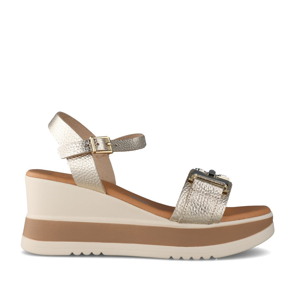 Ladies 5981 Wedge Sandal In Champagne