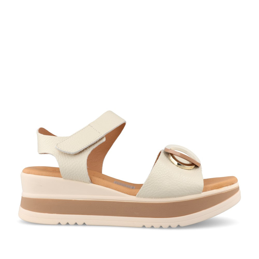 Ladies 5974 Wedge Sandal In Cream