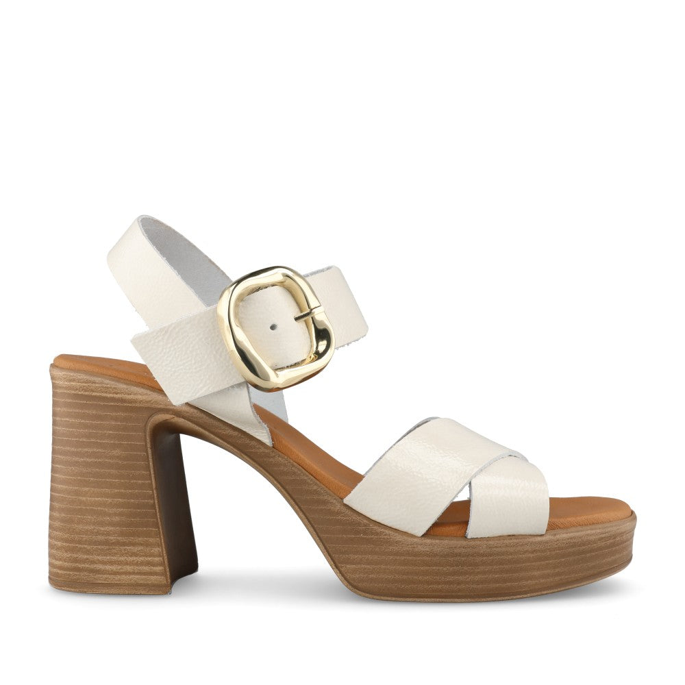 Ladies 5644 High Heel Sandal In Cream