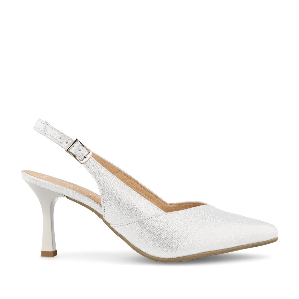 Ladies 4009 G-fit Medium Heel Court Shoe In Silver