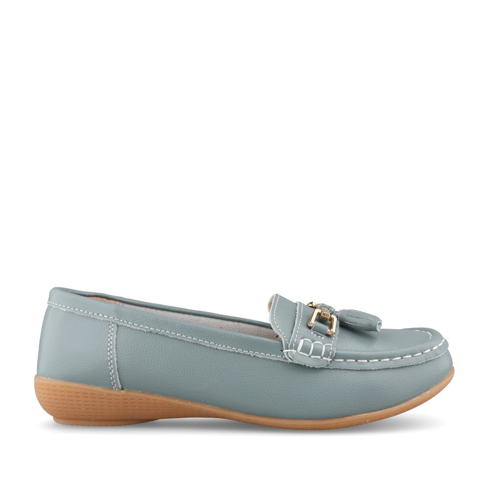 Ladies Nautical Slip-on Shoe In Baby Blue