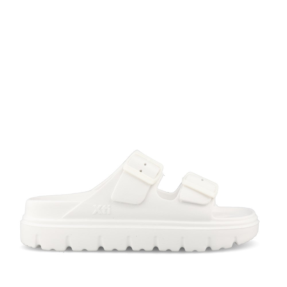 Ladies 142550 Double Strap Mule In White