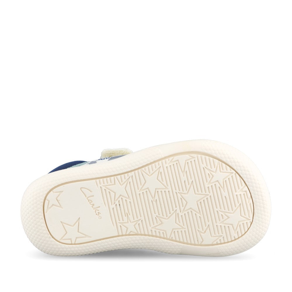 Unisex Briley Fly Blue Combi Canvas Shoe In Kids G Fit