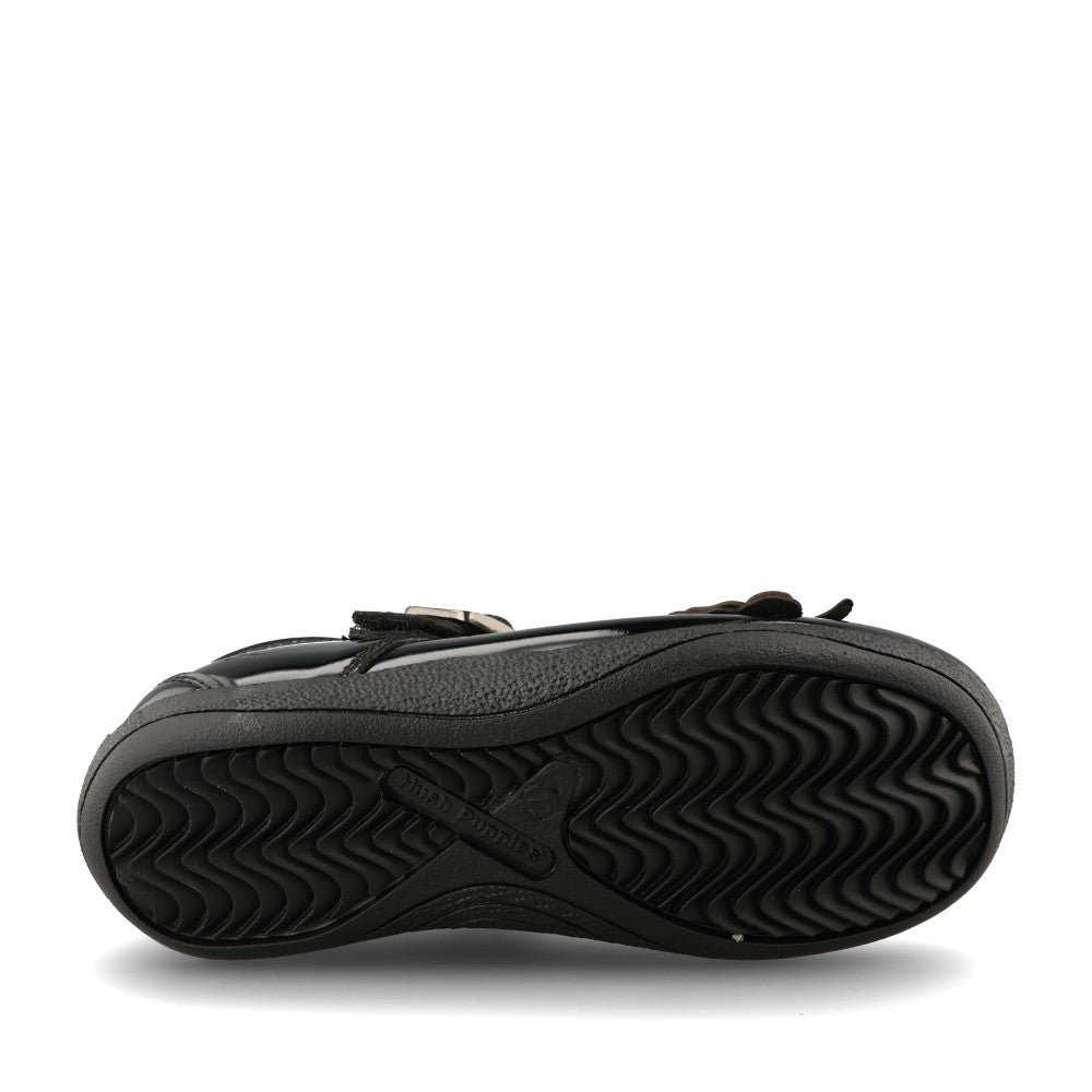 Girls Julie Patent Leather Velcro Shoe In Blk Patent