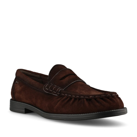 Tamaris Ladies 1-24251 Suede Leather Loafer In Mocha