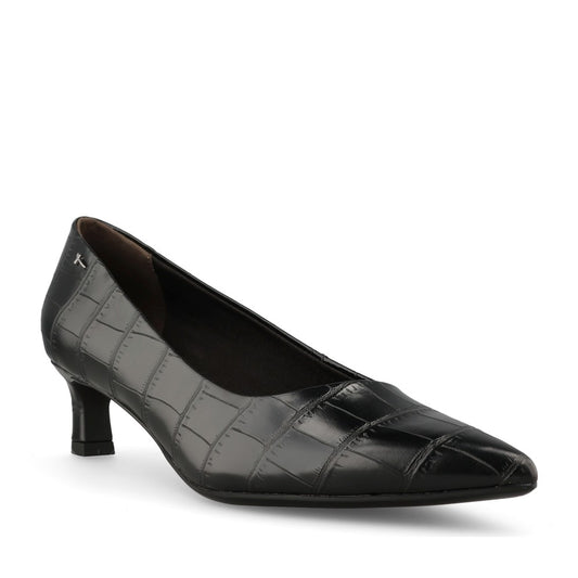 Tamaris Ladies 1-22351 Mid Heel Court In Black