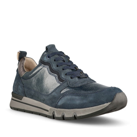 Caprice Ladies 9-23756 Laced Trainer In Navy