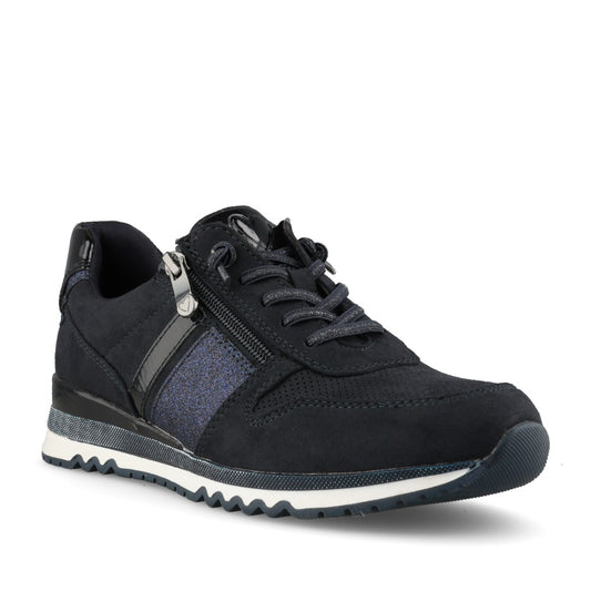 Marco Tozzi Ladies 2-23707 Ladies Laced Trainer in Navy