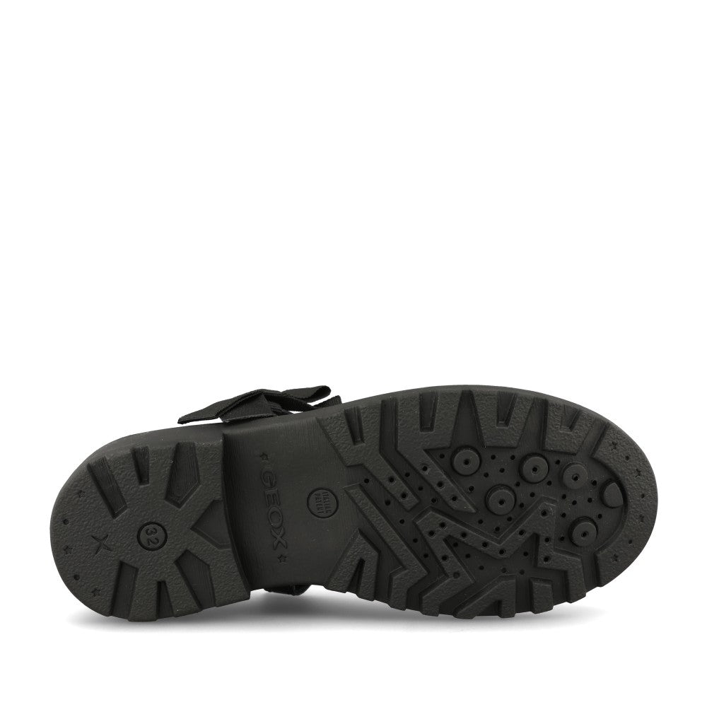 Geox Girls J1620E Casey Velcro Shoe Mary Jane in Black Patent