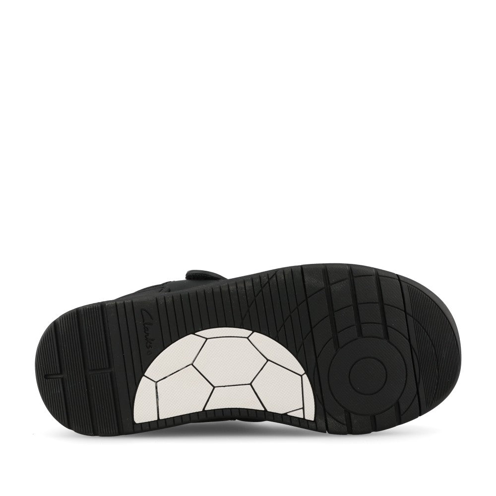 Clarks Boys Laser Cross K G-FIT Velcro in Black Leather