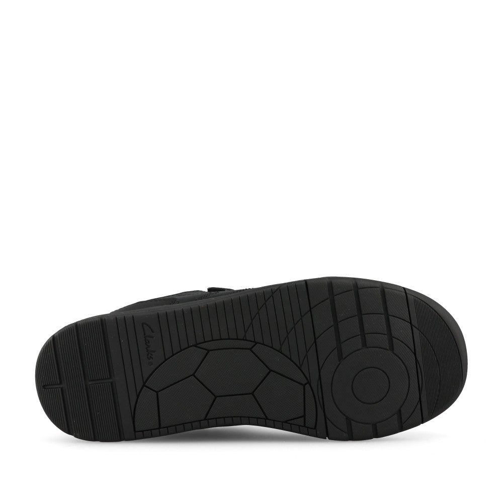 Clarks Boys Laser Play Y G-FIT Velcro in Black Leather