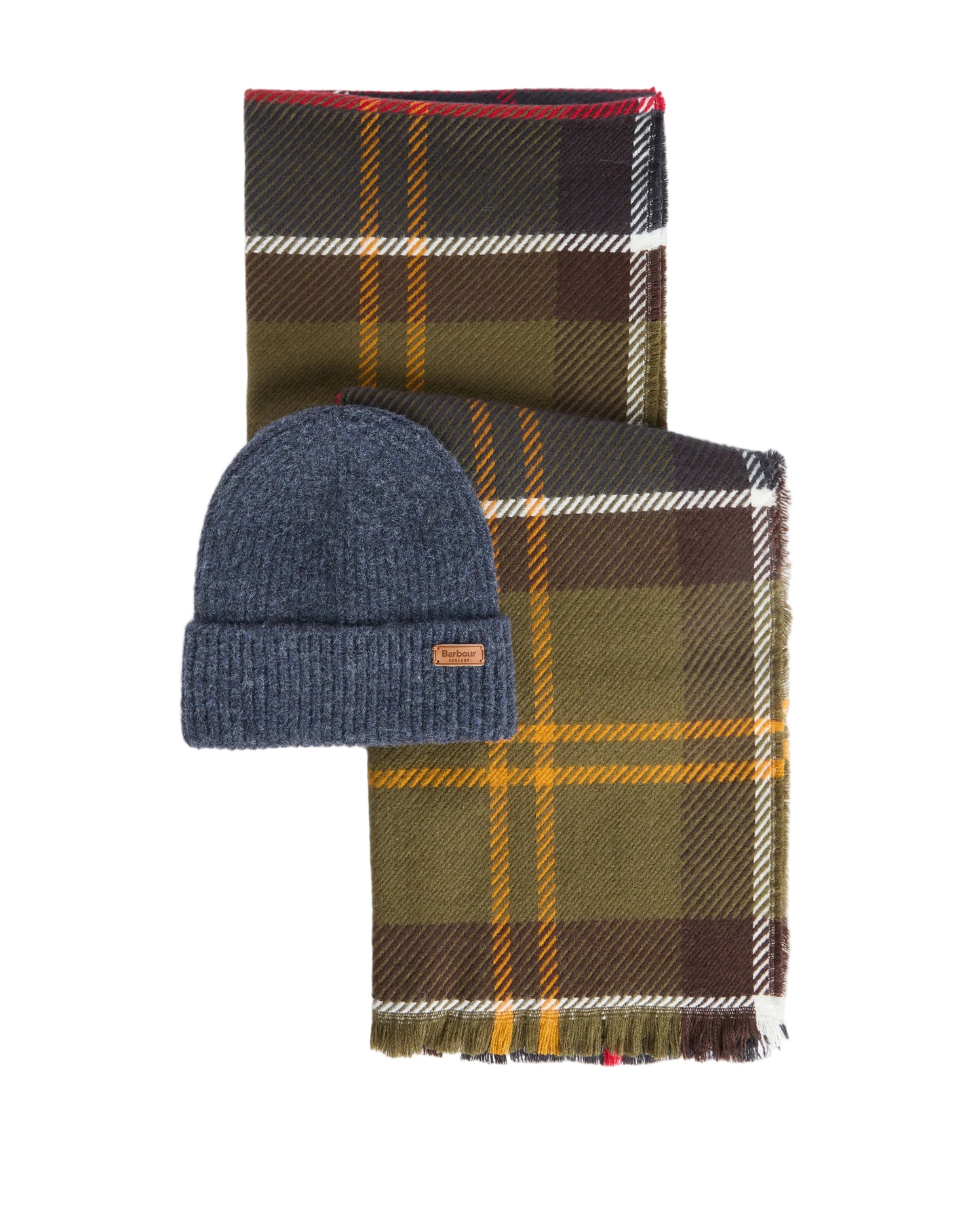 Barbour Ladies Pendle Blair Hat & Scarf LGS0094 In Classic Tartan