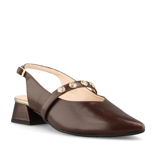 Emis Ladies 8424/F270o Sling Back Shoe In Dark Brown