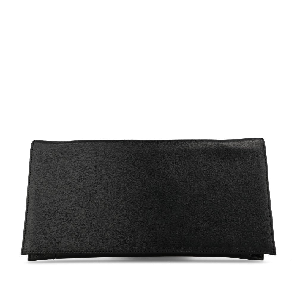 Ladies 0002-3009 Clutch Bag In Black Leather