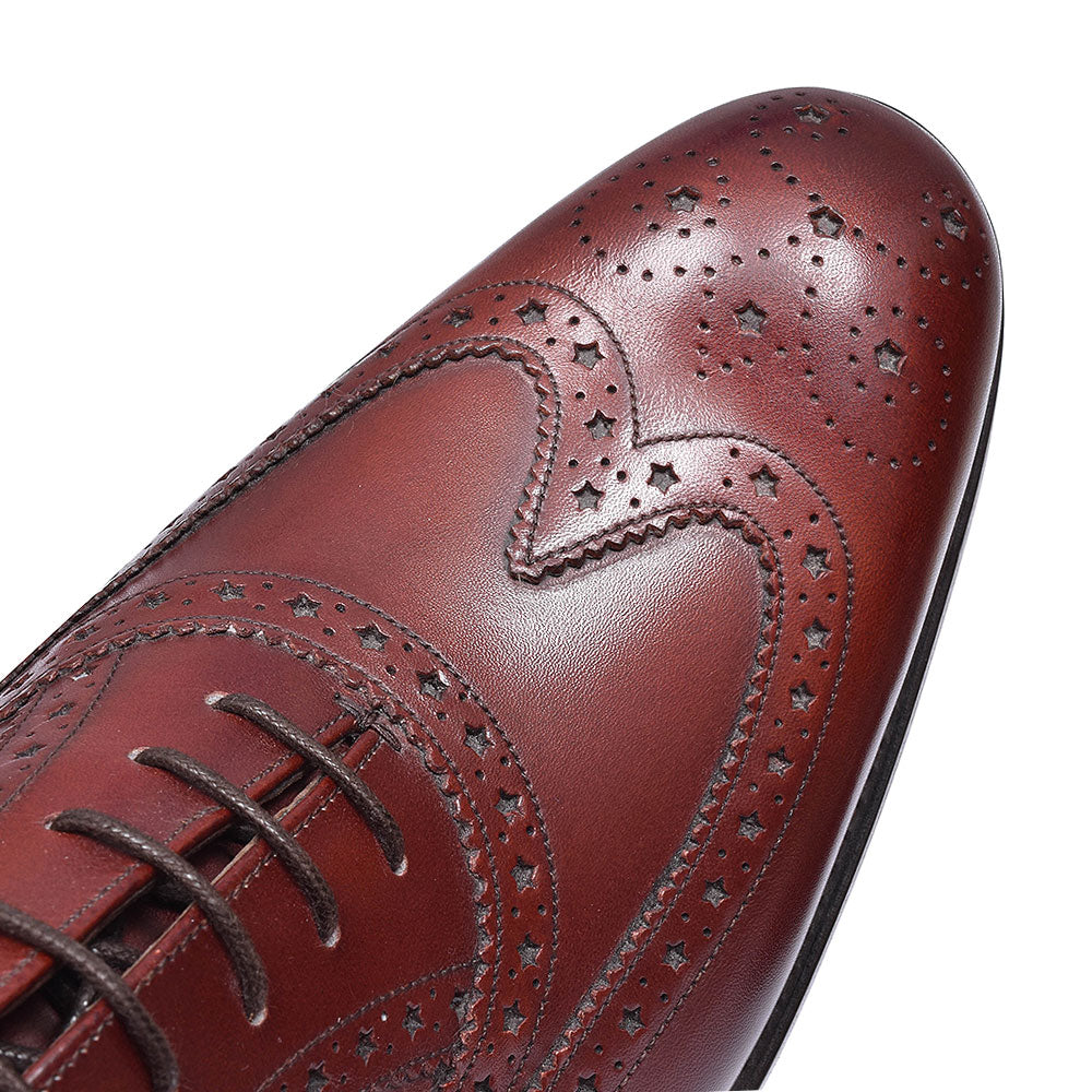 Jensen Leather Brogues For Men In Burgandy