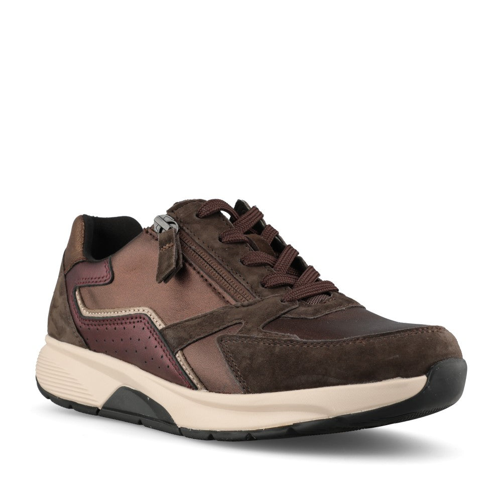 Gabor Ladies 0106.01.016 Adora Rollingsoft Trainer In Brown Metalic