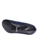 Mid Heel Court Shoe For Women In Navy Patent