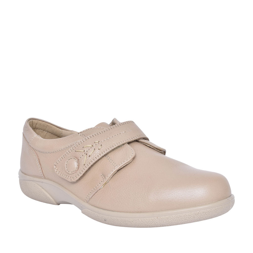 Healey 4e Casual Velcro Strap Shoe For Ladies In Champagne
