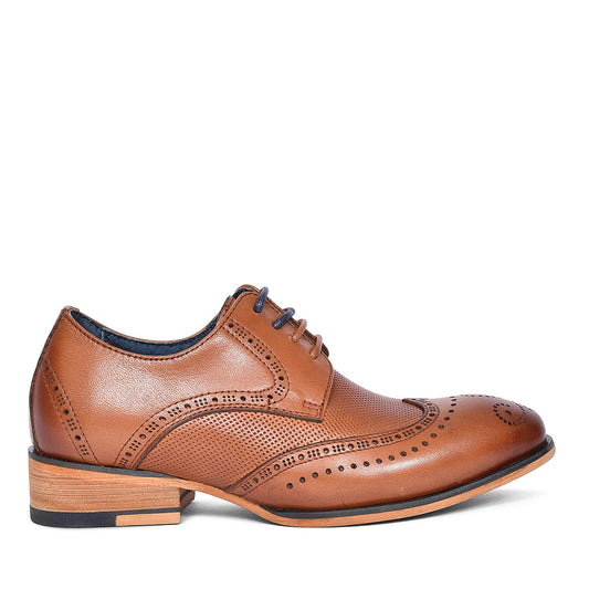 Twickenham Punched Detail Brogue For Boys In Tan