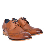 Twickenham Punched Detail Brogue For Boys In Tan