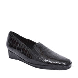 Ladies 0408140 Rochester Ii Slip On Wedge Shoe In Blk Patent