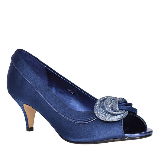 Ladies Ripley Flr222 Low Heel Court Shoe In Navy