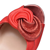 Ladies Ripley Flr222 Low Heel Court Shoe In Red