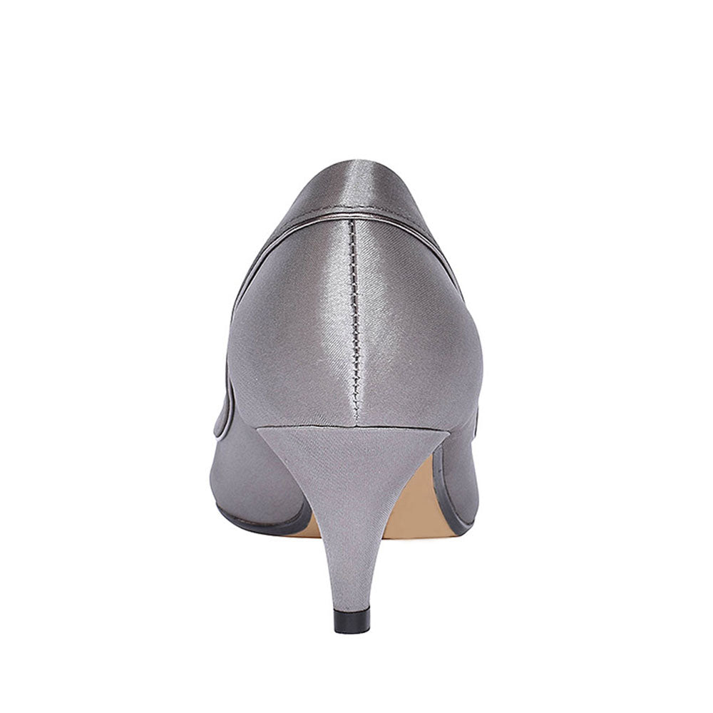 Ladies Ripley Flr222 Low Heel Court Shoe In Grey