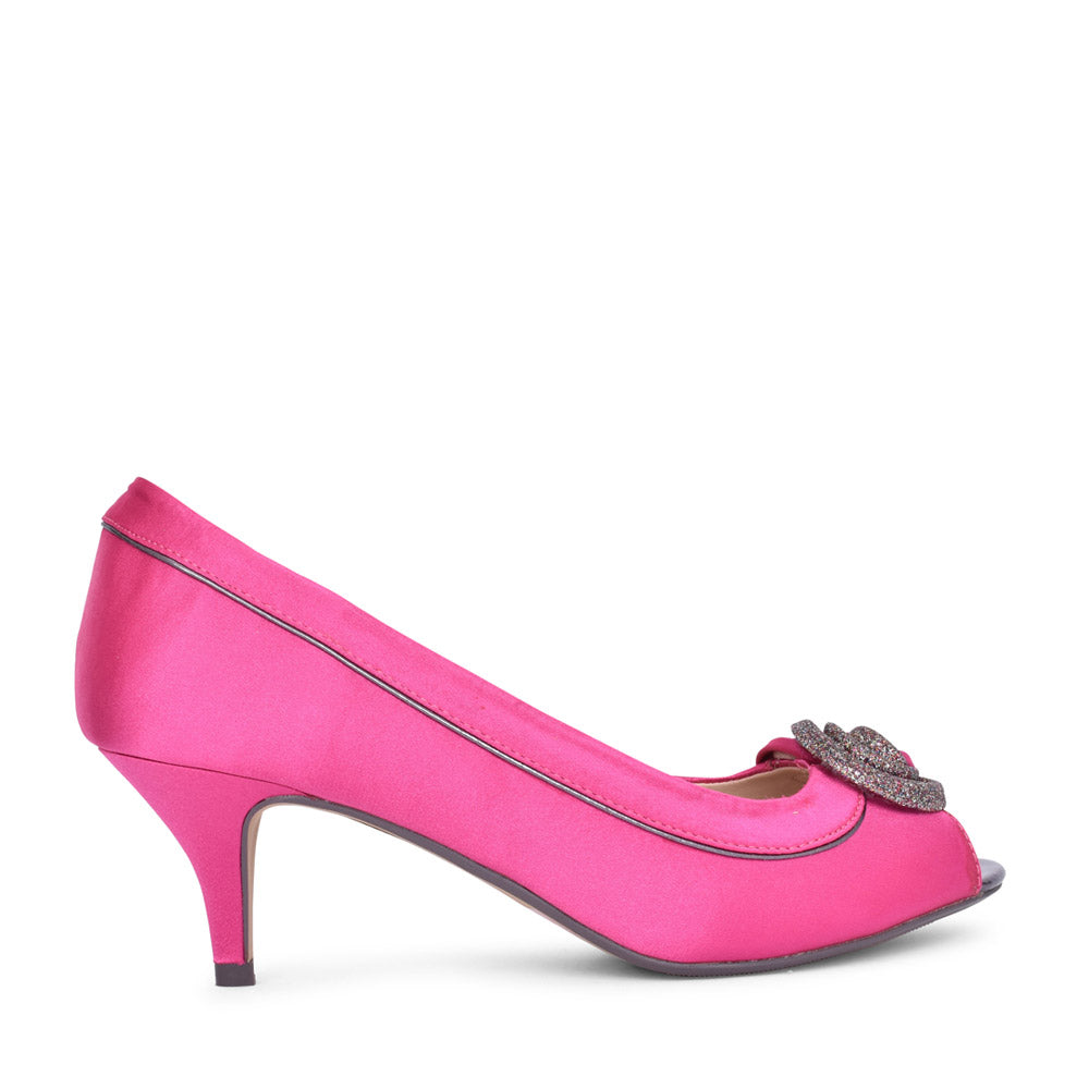 Ladies Ripley Flr222 Low Heel Court Shoe In Pink