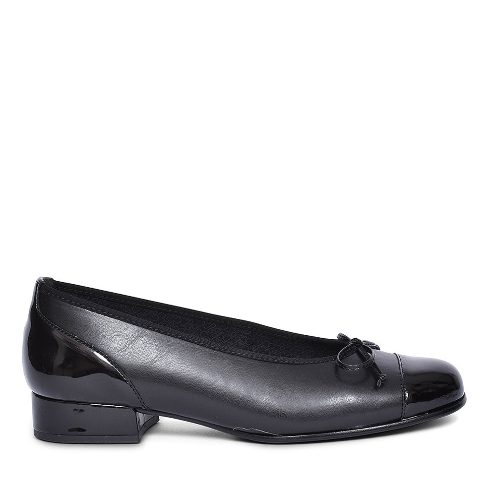 GABOR LOW HEEL PUMP SHOE FOR WOMEN in BLACK