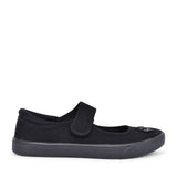 Hopper Go Black Fabric Girls Plimsolls In Kids F Fit